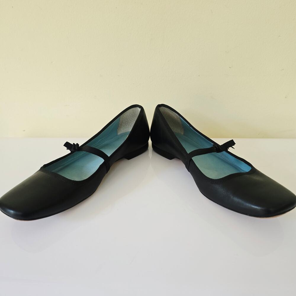 Frances Valentine Jude Black Leather Mary Jane Flats Women's Size 7.5 B - Picture 7 of 10